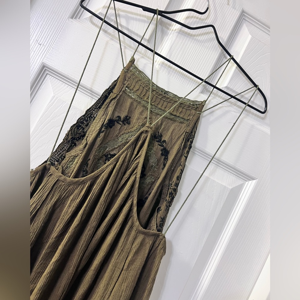 ⭐️Free People Green Diamonds In The Sky Midi Dress - Picture 9 of 10